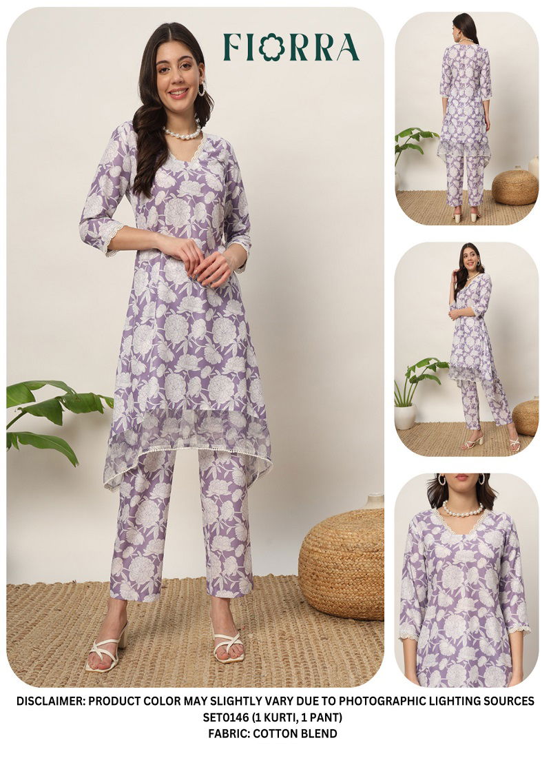 Fiorra SET0146 Summer Cord Set Printed Cotton Kurti With Bottom Wholesalers In Delhi

